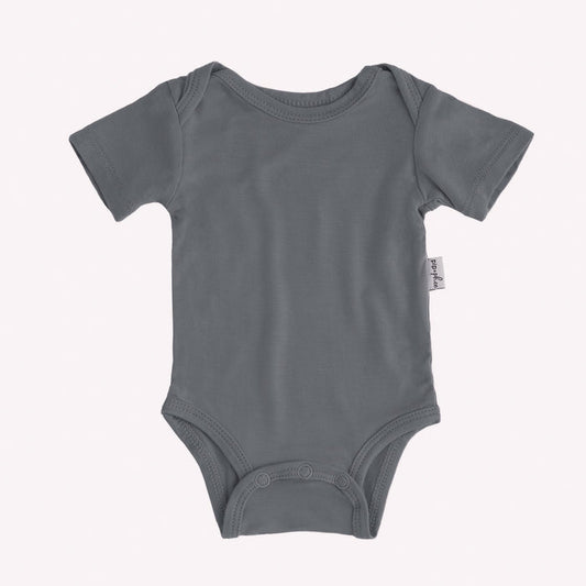 Grey Short-Sleeve Bamboo Bodysuit