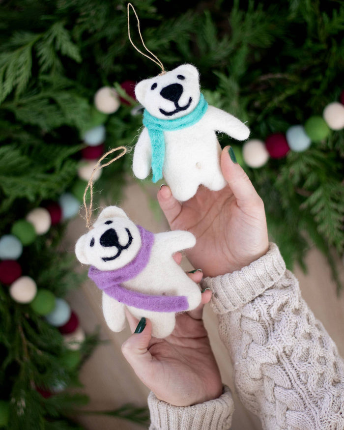 Happy Bears Holiday Eco Wool Ornament