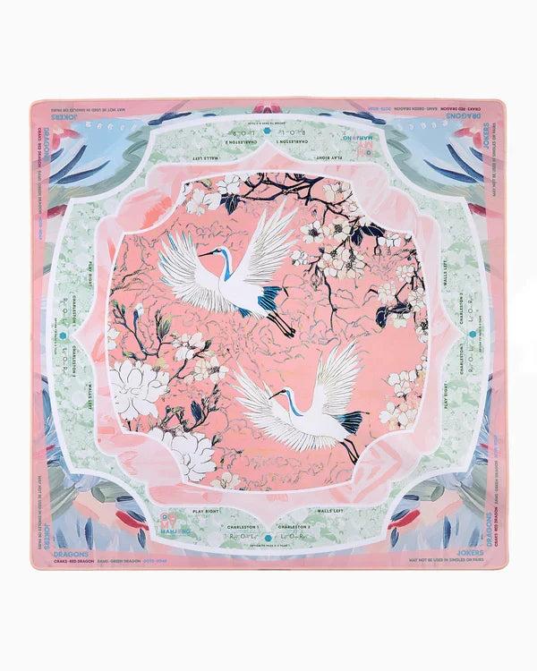 Heron Mahjong Mat in Tube | Luxury American Mahjong Playing Mat