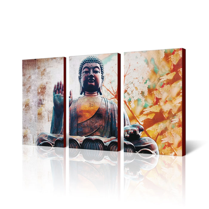 High Quality Art Print on Stretched Canvas of Buddha in Group