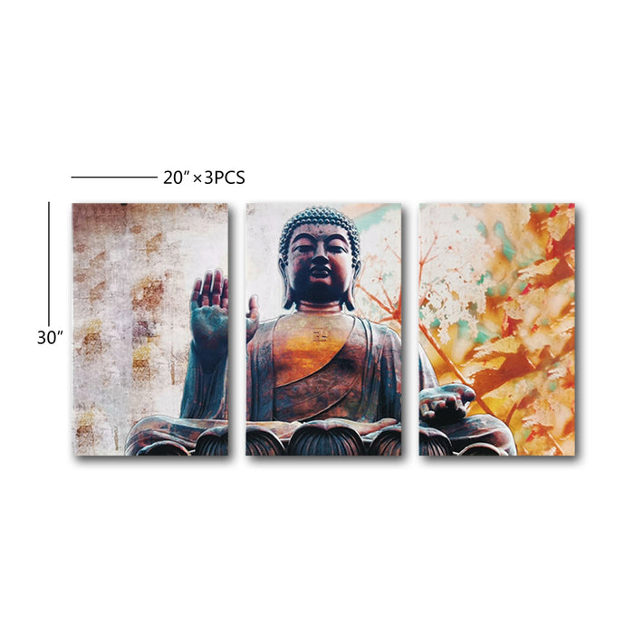 High Quality Art Print on Stretched Canvas of Buddha in Group