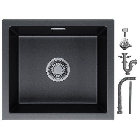HOROW A02R-S4540B Granit Spüle Schwarz 45×40 cm