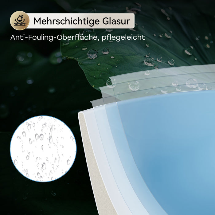 HOROW F11A-S4141 Rundes Aufsatzwaschbecken 40 cm – Weiß, ohne Hahnloch