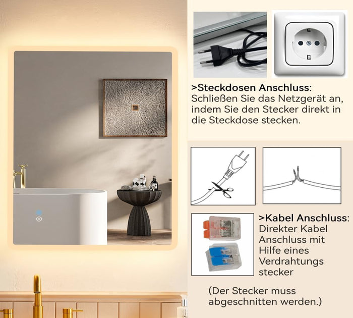 HOROW M5070S LED Badspiegel mit Beleuchtung