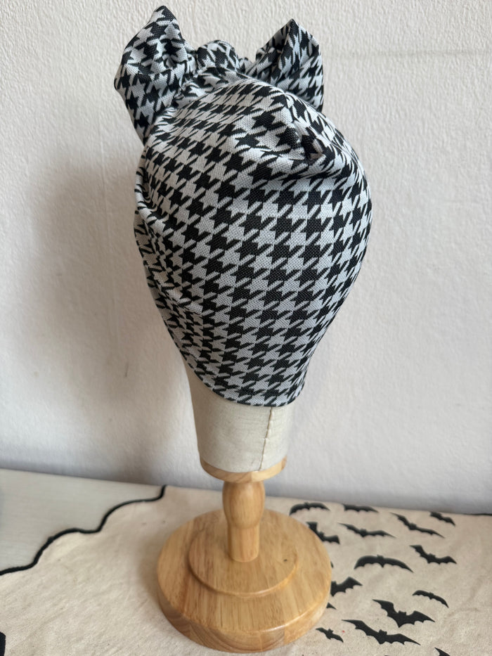 Houndstooth (Full Coverage) Alternative Fashion Pre-tied Turban