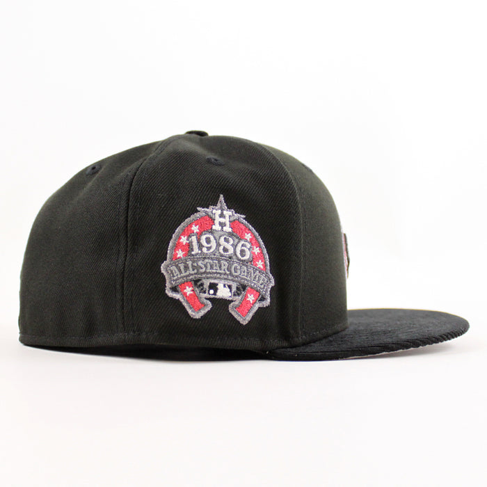 Houston Astros 1989 All Star Game New Era 59Fifty Fitted Hat (Black Corduroy Gray Under Brim)