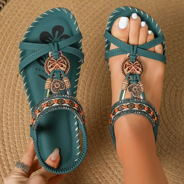 Hovira - Sandales Plates Bohèmes Confortables Style Ibiza Chic