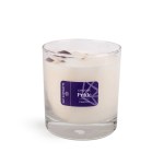 I Choose Pride Candle | Aluminate Life in a clear glass container with white wax and a purple label, embodying a calm and elegant ambiance for wellness and self-care.