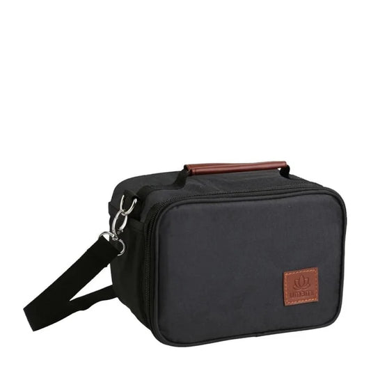 Insulated Lunch Bag with Adjustable Strap & Handle  - Black