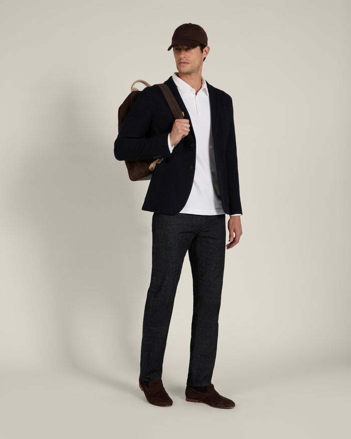 Interlock cotton polo shirt