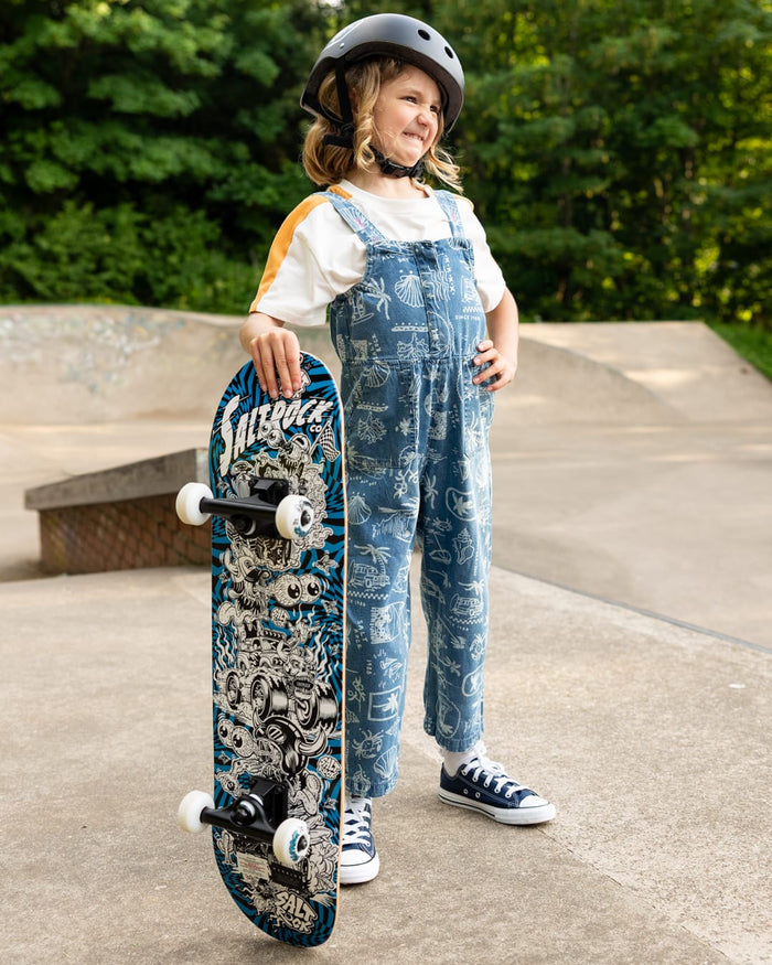 Island Life Kids Dungarees in Bright Blue