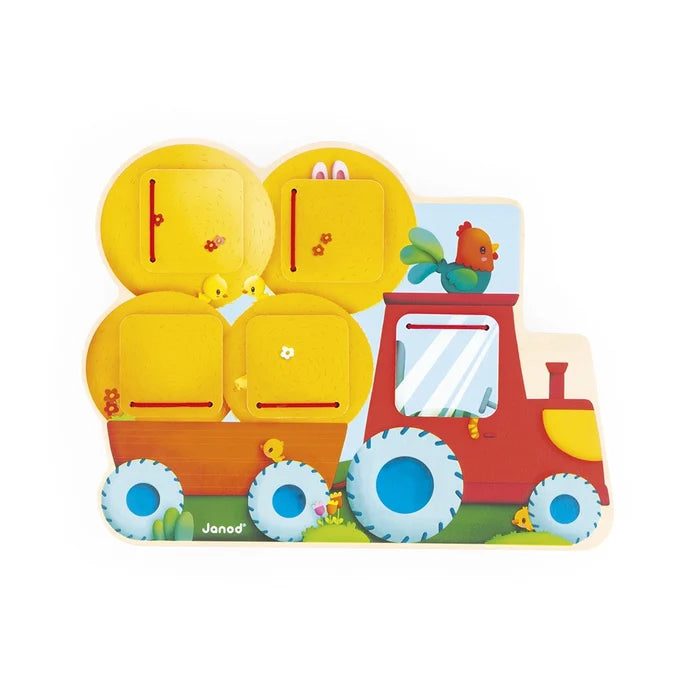 Janod Farm Flip-And-Find Tractor Puzzle