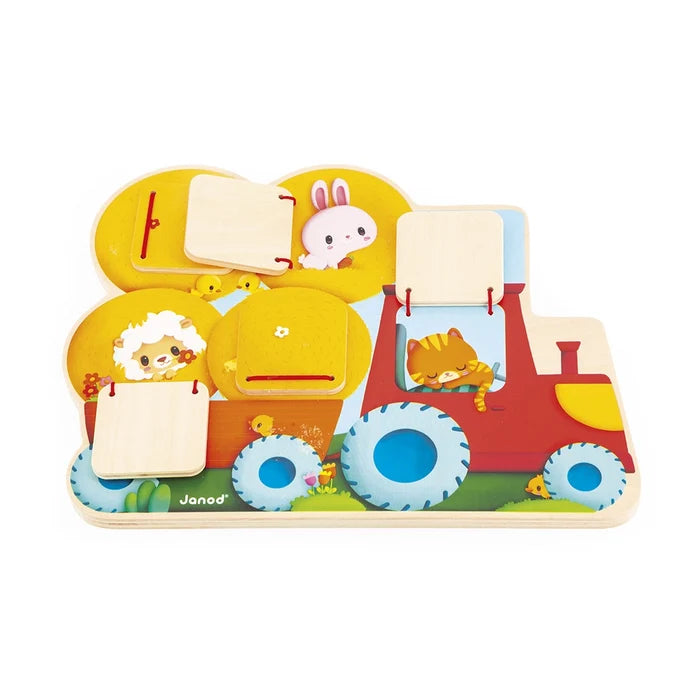Janod Farm Flip-And-Find Tractor Puzzle