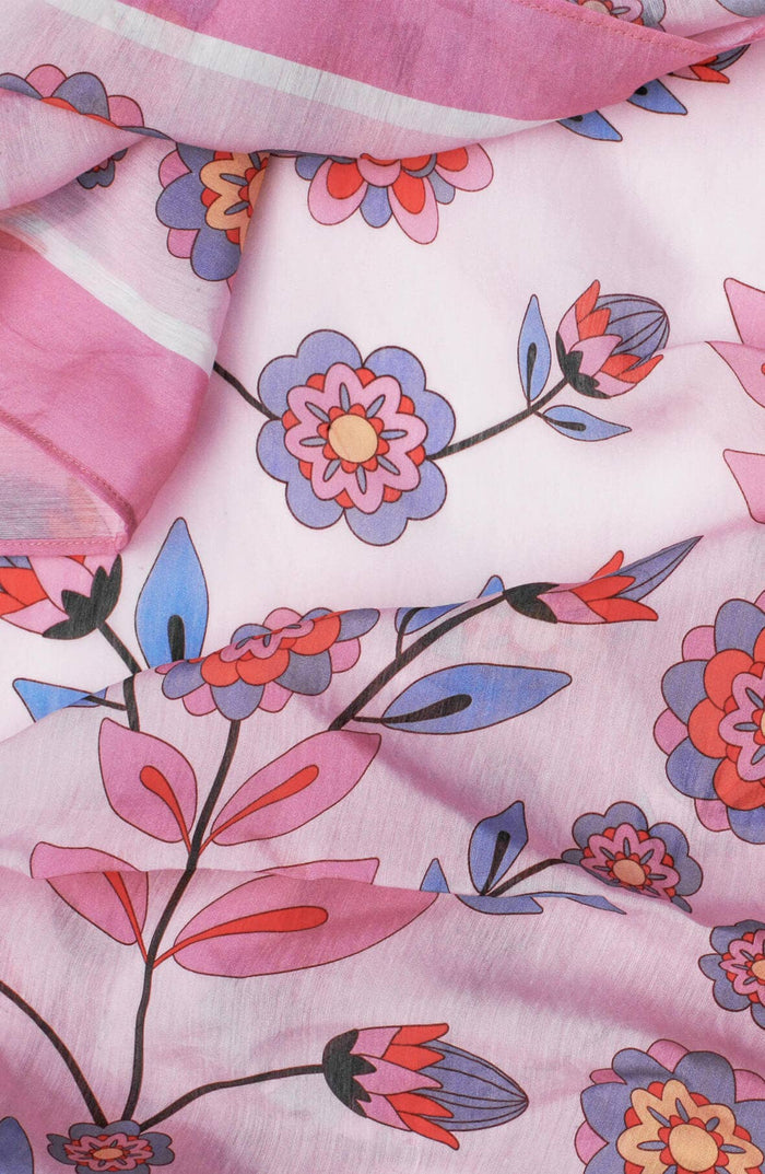 Jessie Zhao New York Beach Sarong Wrap in Pink Garden