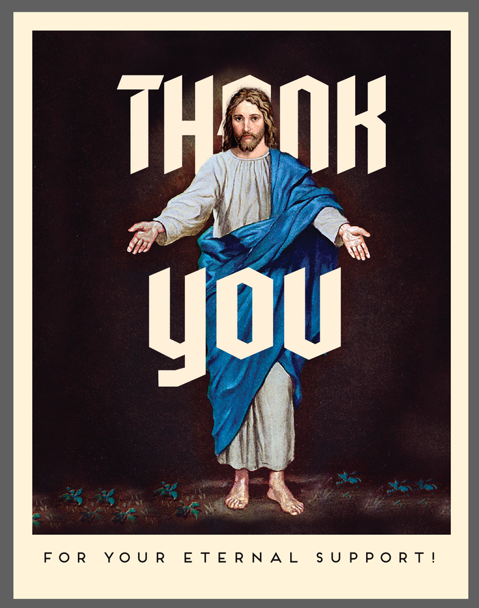 JESUS ETERNAL SUPPORT thank you card