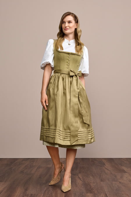 Julia Trentini Cathlin Dirndl, Olive — 70cm Long