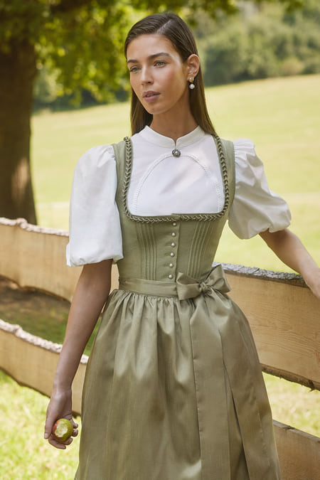 Julia Trentini Cathlin Dirndl, Olive — 70cm Long