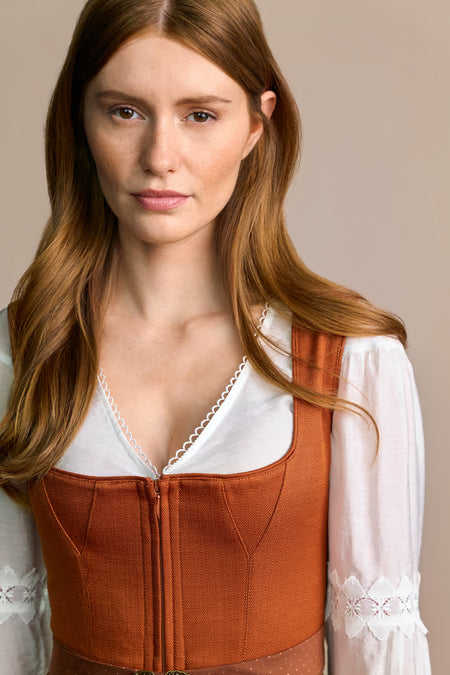 Julia Trentini Freda Long Dirndl, Orange — 70cm