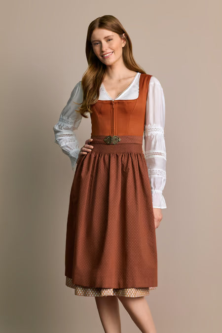 Julia Trentini Freda Long Dirndl, Orange — 70cm