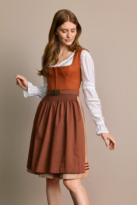 Julia Trentini Freda Midi Dirndl, Orange — 60cm