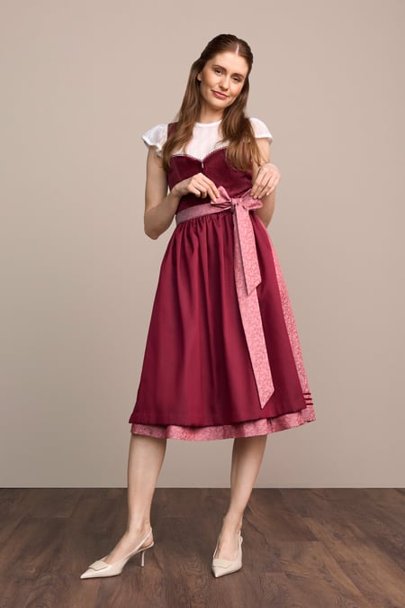 Julia Trentini Runa Dirndl, Red — 70cm Long