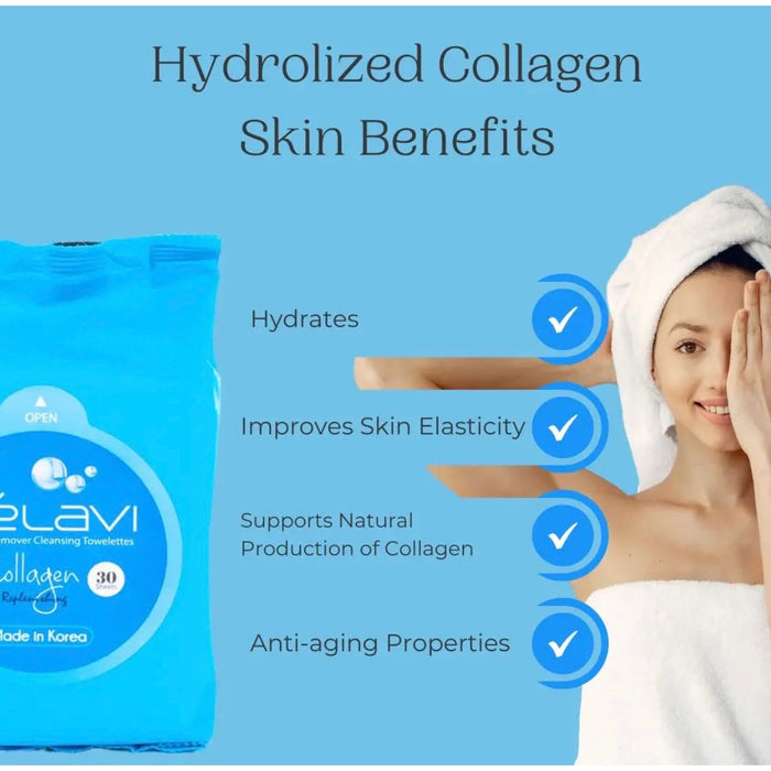 K-Care Celavi Makeup Remover Cleansing Wipes 30 pieces per pack*Collagen*2 pack