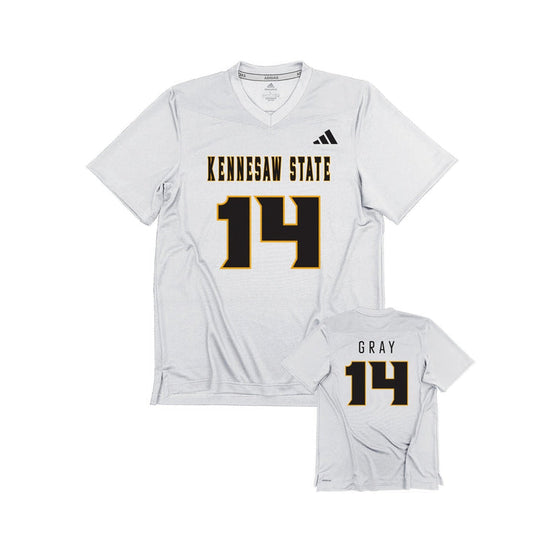 Kaleb Gray : adidas Replica Football Jersey - White