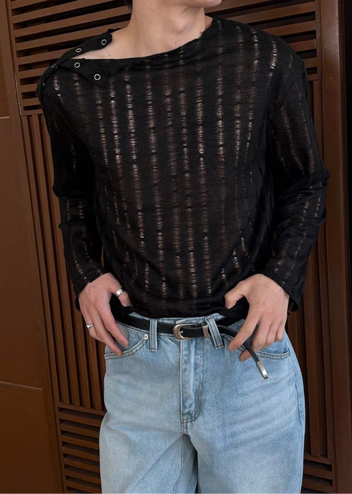 Kiba Grunge Snap Long Sleeve T-Shirt