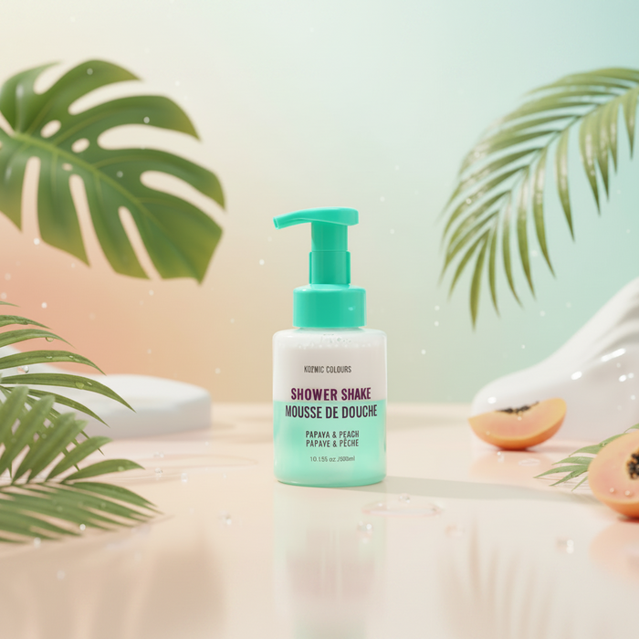 Kozmic Colours Papaya & Peach Shower Shake – Whipped Foaming Body Mousse (300ml)