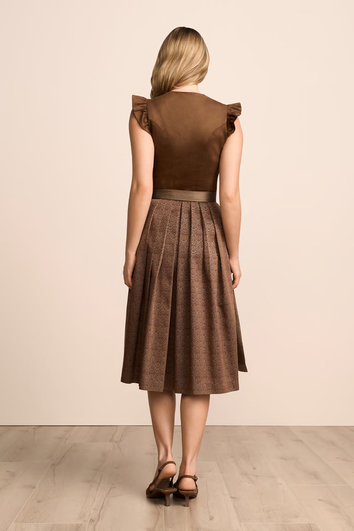 Krüger Carlacia Long Dirndl, Brown — 70cm 2pc Set