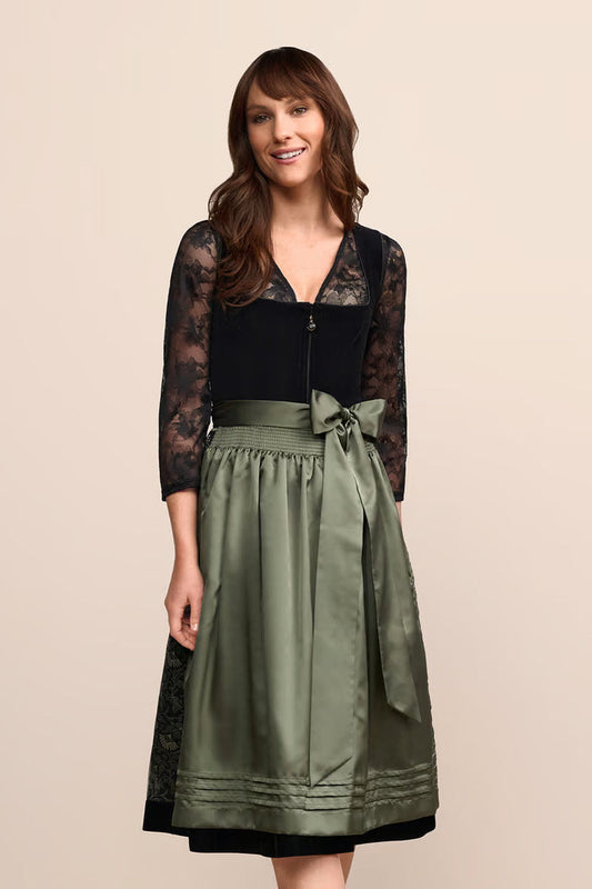 Kruger Ciara Long Dirndl, Black — 70cm 2pc Set