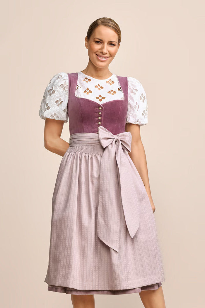 Kruger Long Dirndl 2pcs. 70cm "Dinah" purple