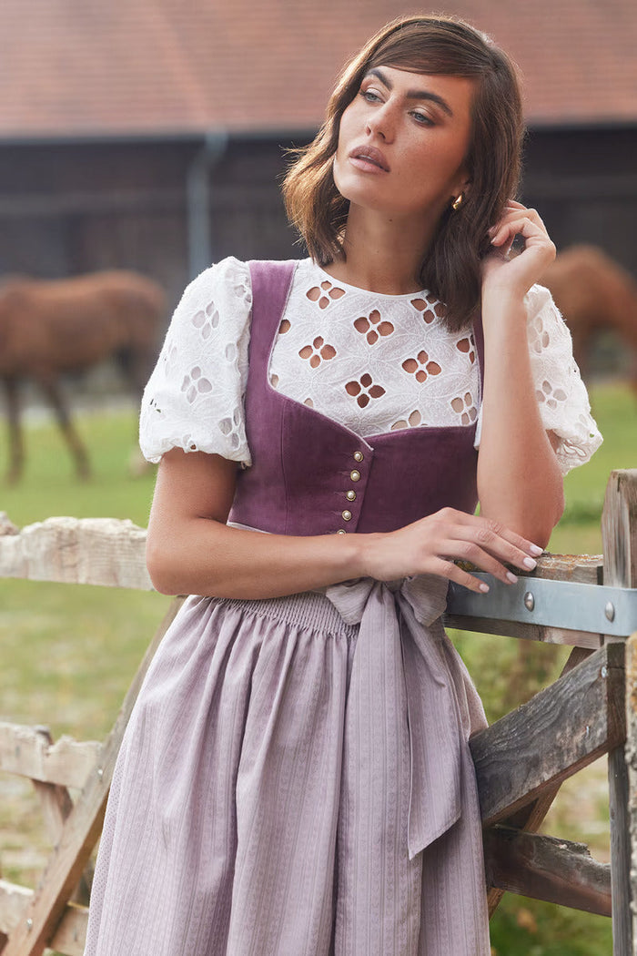 Kruger Long Dirndl 2pcs. 70cm "Dinah" purple