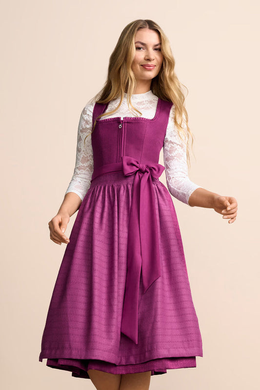 Kruger Long Dirndl 2pcs. 70cm "Emmelina" berry