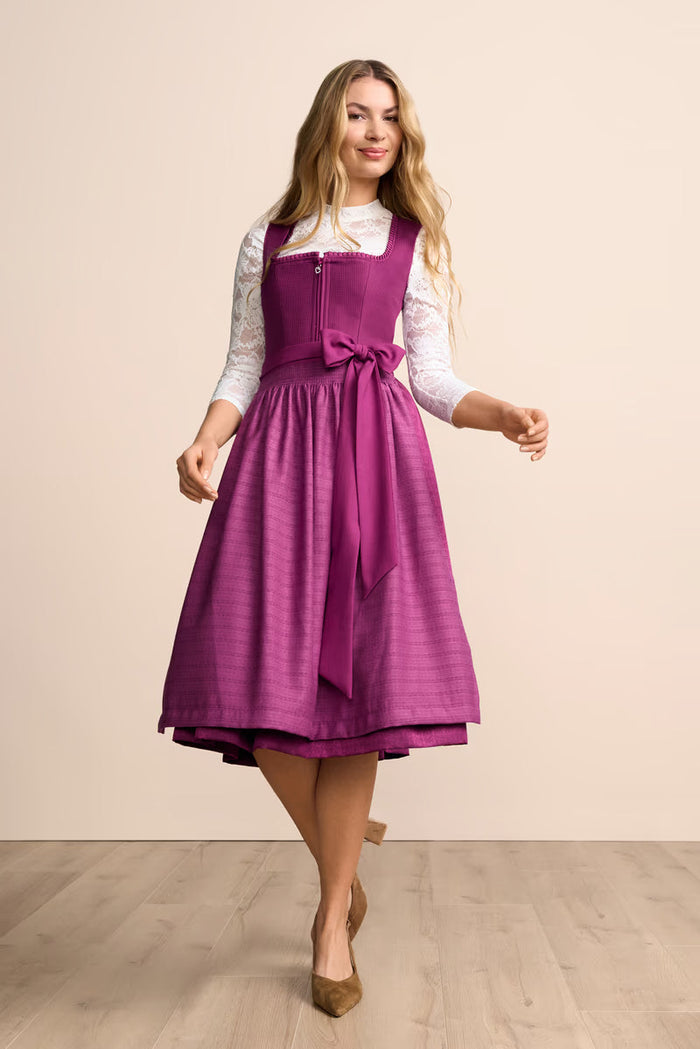 Kruger Long Dirndl 2pcs. 70cm "Emmelina" berry