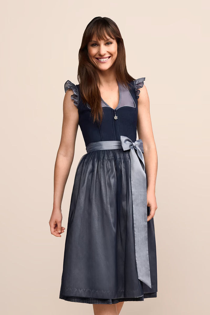 Kruger Long Dirndl 2pcs. 70cm "Tessi" blue