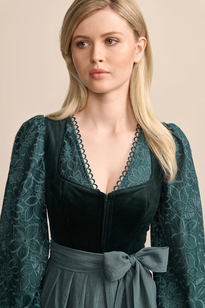 Kruger Long Dirndl 2pcs. 70cm "Valera" green