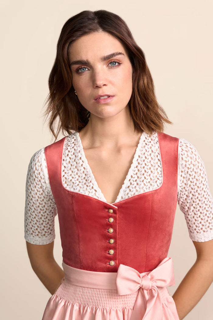 Kruger Midi Dirndl 2pcs. 60cm "Berina" red