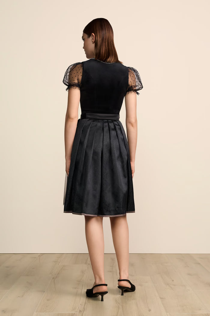 Kruger Midi Dirndl 2pcs. 60cm "Cannolo" black (38)