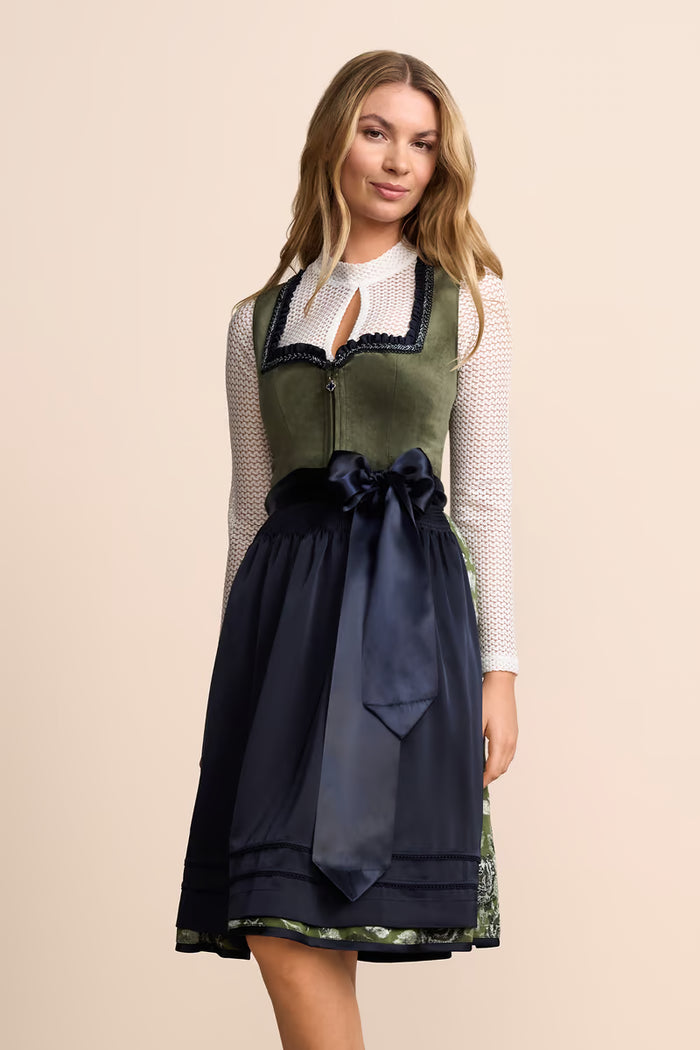 Kruger Midi Dirndl 2pcs. 60cm "Como" green