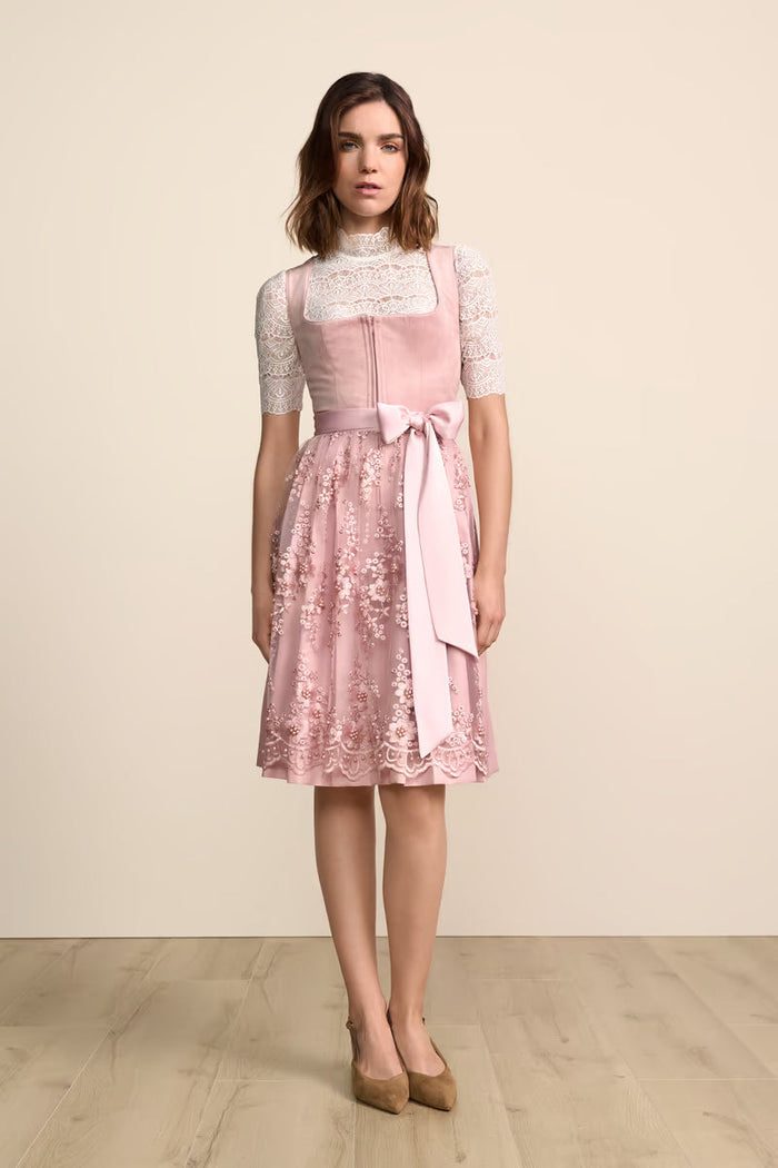 Kruger Midi Dirndl 2pcs. 60cm "Lovira" pink