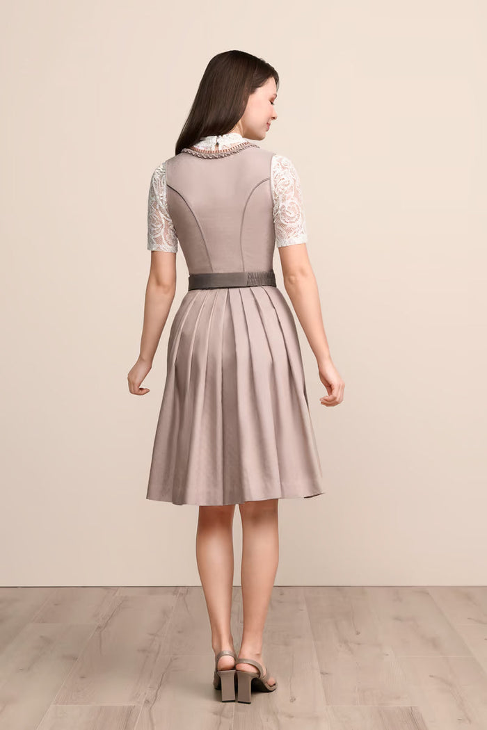 Kruger Midi Dirndl 2pcs. 60cm "Mariselle" brown