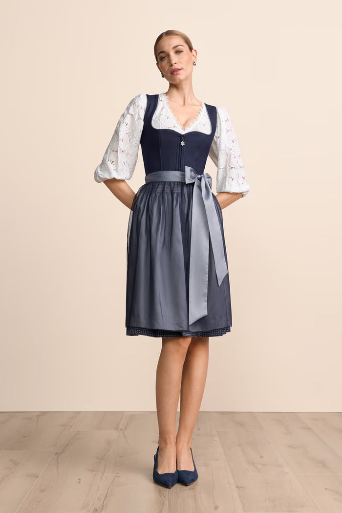 Kruger Midi Dirndl 2pcs. 60cm "Tessi" blue
