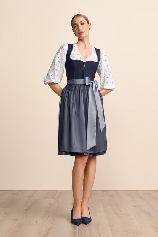 Kruger Midi Dirndl 2pcs. 60cm "Tessi" blue
