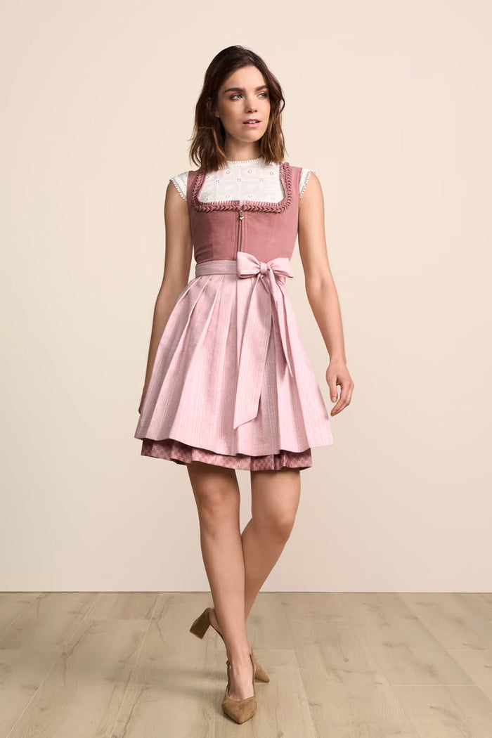 Kruger Mini Dirndl 2pcs. 50cm "Chleophea" pink