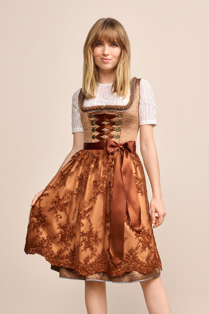 Kruger Mini Dirndl 2pcs. 50cm "Maris" brown (36)