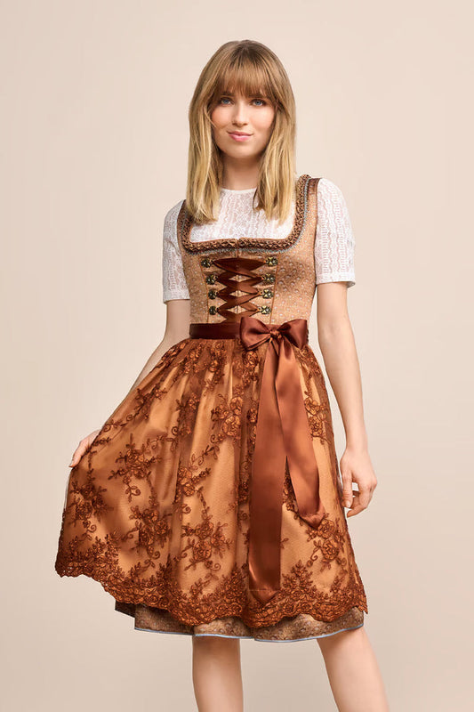 Kruger Mini Dirndl 2pcs. 50cm "Maris" brown (36)