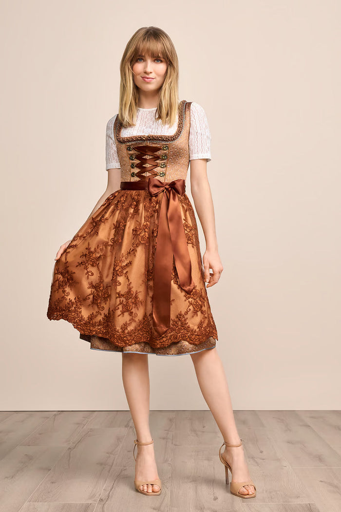 Kruger Mini Dirndl 2pcs. 50cm "Maris" brown (36)
