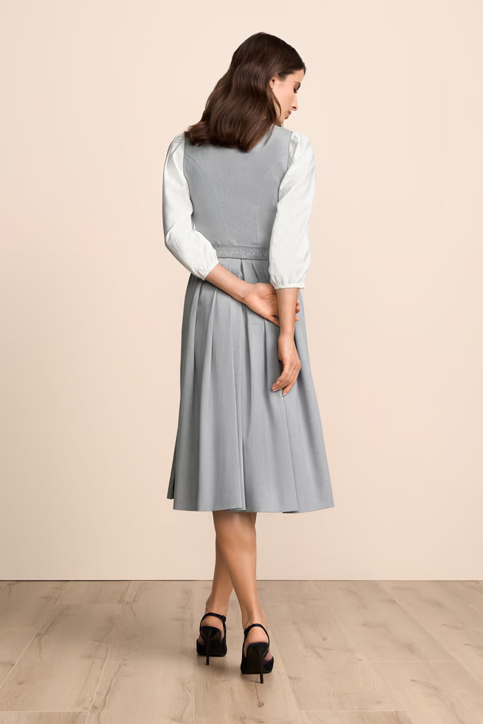 Krüger Sylphira Long Dirndl, Grey — 70cm 2pc Set