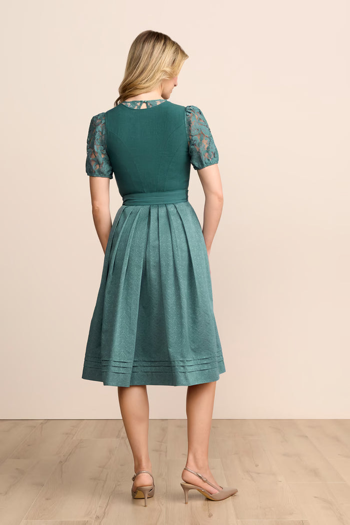 Krüger Sylvina Long Dirndl, Turquoise — 70cm 2pc Set